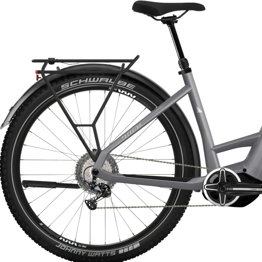 Bikes * | Haibike Latest Fashion Trekking 7 Low Electric Hybrid Bike 2023 Urban Grey/White