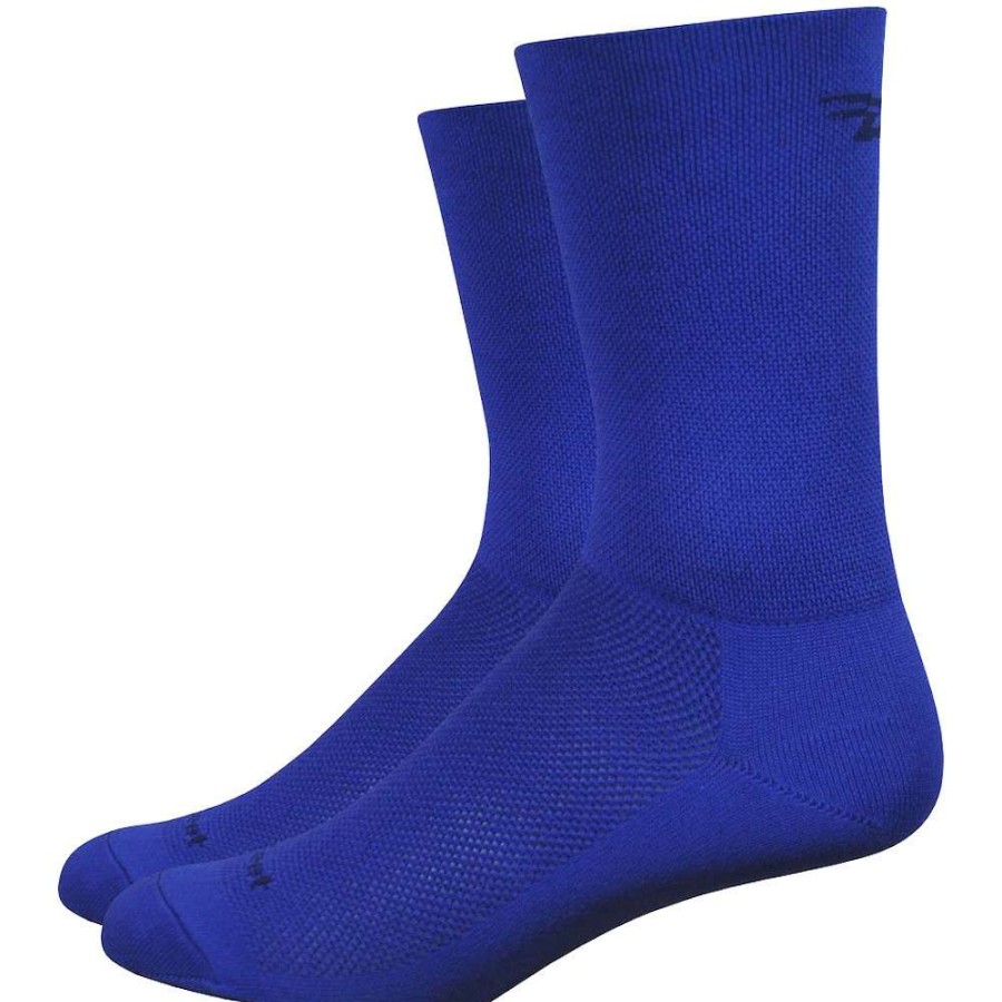 Clothing * | Defeet Closeout Sale Aireator 6 D-Logo Double Cuff Socks Light Navy Blue