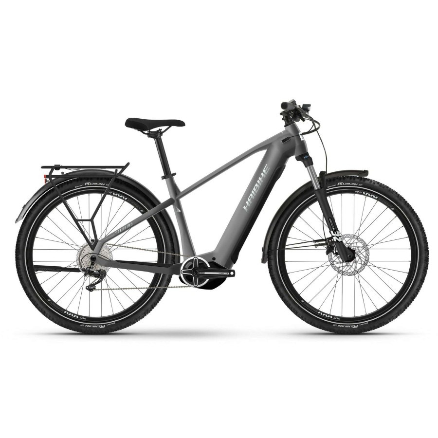 Bikes * | Haibike Cut Price Trekking 4 High Electric Hybrid Bike 2023 Dark Silver/Pearl