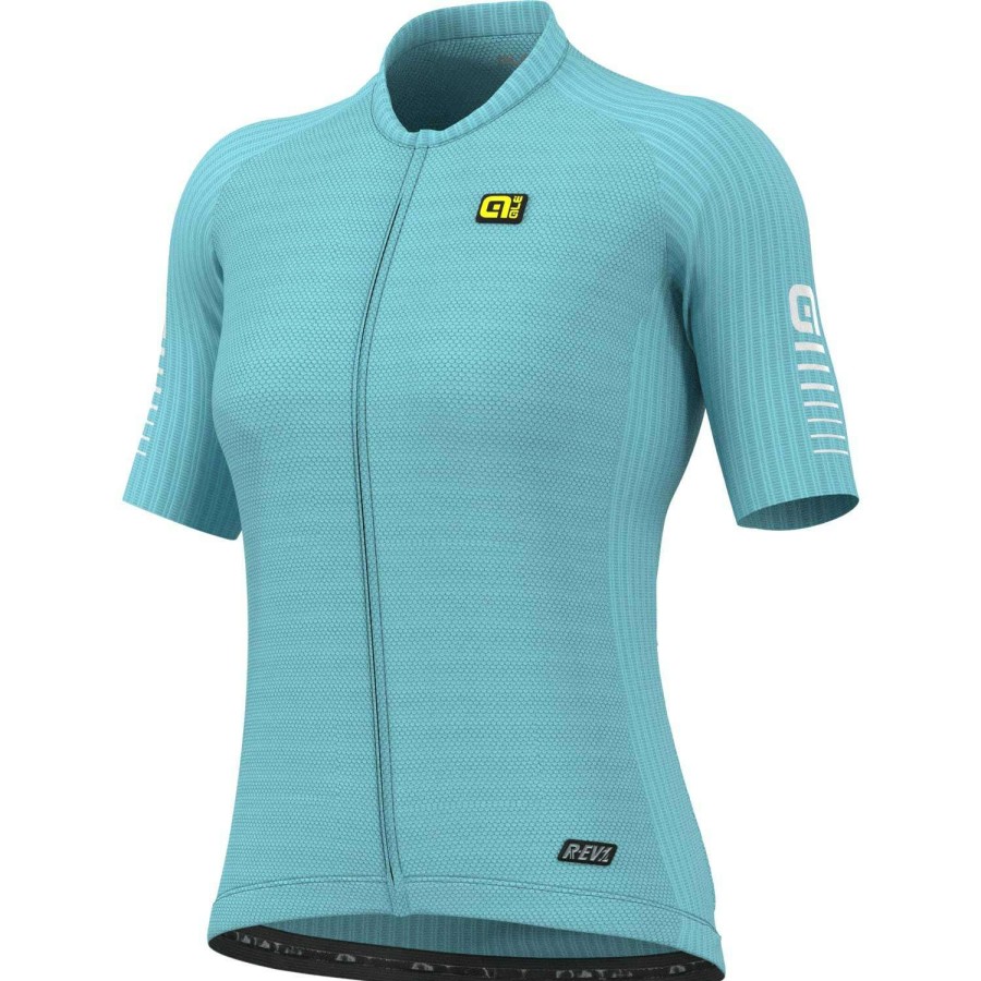 Clothing * | Ale Closeout Sale Silver Cooling Womens Short Sleeve Jersey Turquoise