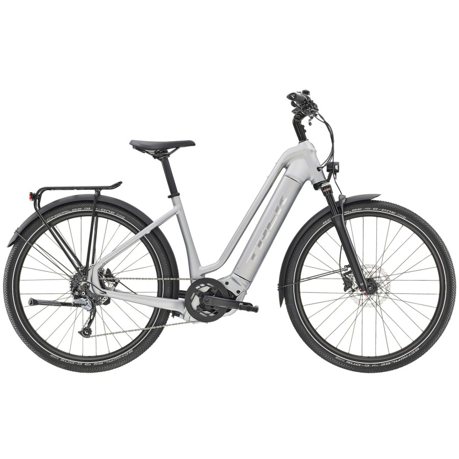 Bikes * | Trek Bargain Sale Allant+ 7 Lowstep Disc Electric Hybrid Bike 2022 Quicksilver