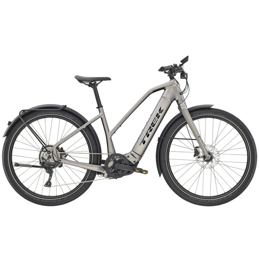 Bikes * | Trek Discount Store Allant+ 8 Stagger Disc Electric Hybrid Bike 2022 Matte Gunmetal