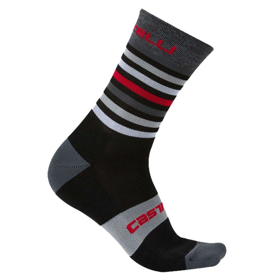 Clothing * | Castelli Discount Store Gregge 15 Socks Black/Red