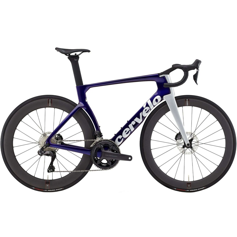 Bikes * | Cervelo High Quality S5 Ultegra Di2 Disc Road Bike 2023 Sapphire/Ice