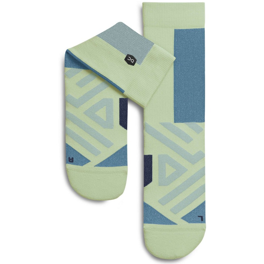 Run Clothing * | On Running Cut Price Performance High Cut Running Socks Meadow/Niagara