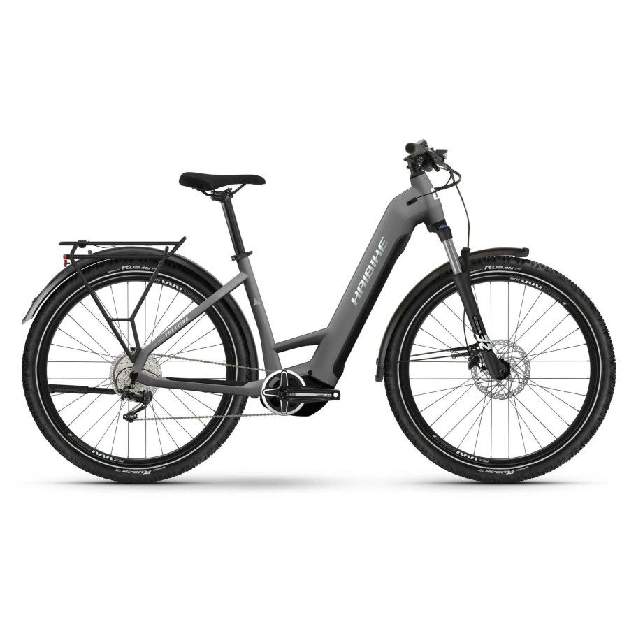 Bikes * | Haibike Exquisite Gifts Trekking 4 Low Electric Hybrid Bike 2023 Dark Silver/Pearl