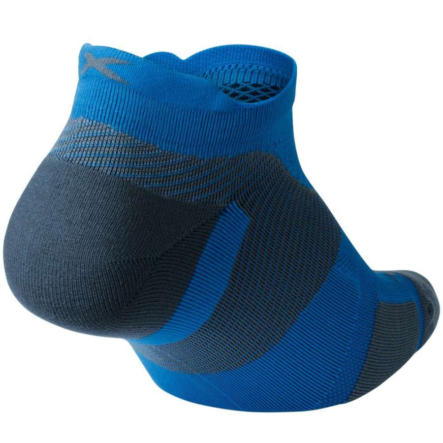 Run Clothing * | 2Xu High Quality Vectr Light Cushion No Show Socks Vibrant Blue/Grey